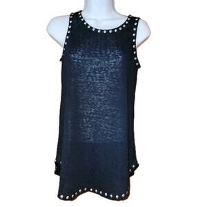 EUC crosby. Black Studded Tank Top Cover Up Sz Small‎